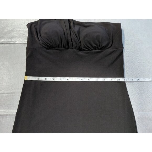 Y2K Sweet Storm One Shoulder Black Dress Med Beaded Long Formal Romantic Goth - Picture 10 of 13